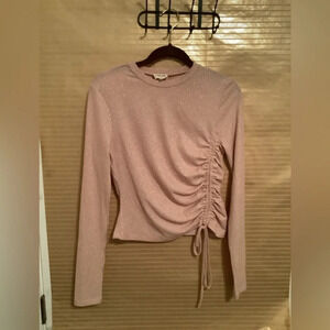 PEACH LOVE~PINK W SILVER THREAD~BLOUSE~M